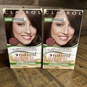 Clairol Natural Instincts Hair Color #22RG, Rich Medium Mahogany Brown 2 Boxes